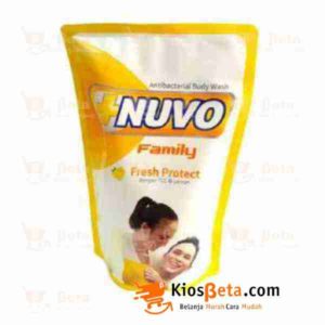 Sabun Cair Nuvo Liq Fresh Protect Kuning Refil 450 ml