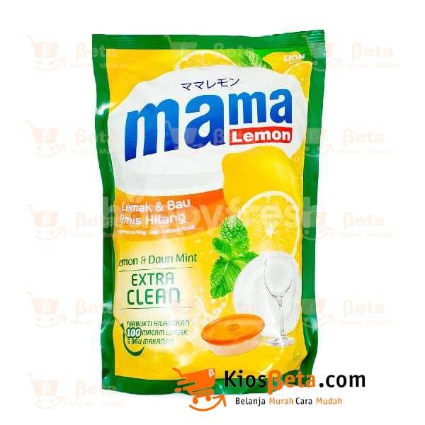 Sabun Cuci Piring Mama Lemon Extra Clean Lemon & Daun Mint Refill 780 ml