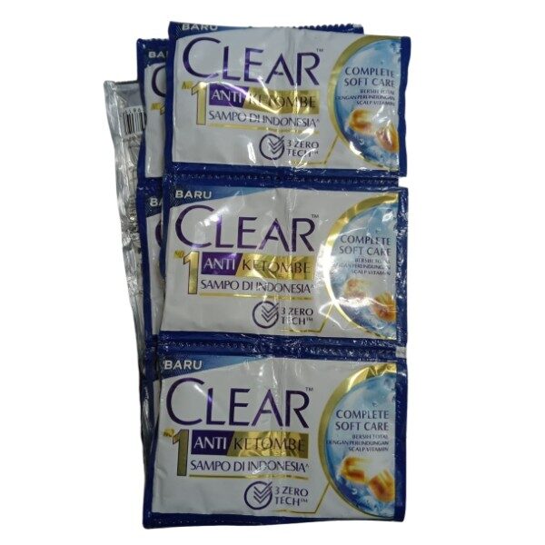 Shampo Clear Anti Ketombe Complete Soft Care Renteng 12 X 10 ml