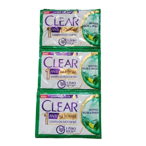 Shampo Clear Hijau Menthol Anti Ketombe Renteng 12 X 10 ml