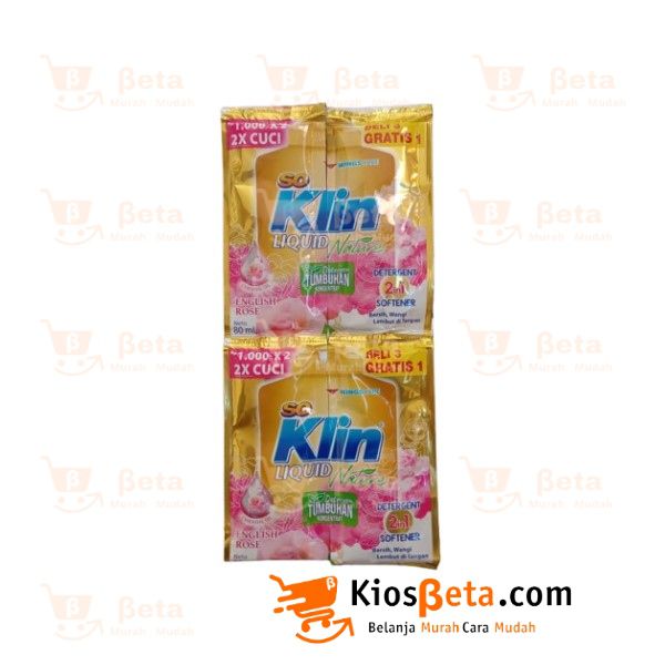 Deterjen Cair Soklin Liquid Rose Double Sachet Kuning - Rtg